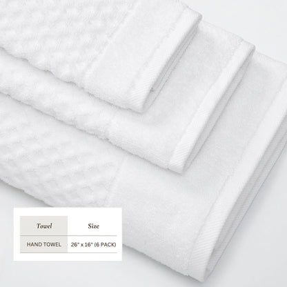 Linery & Co. Cotton Diamond Waffle Texture Bath Towels.