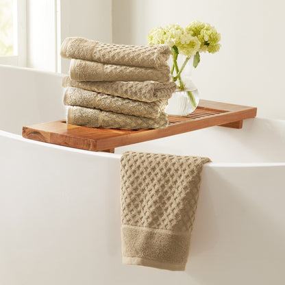 Linery & Co. Cotton Diamond Waffle Texture Bath Towels.