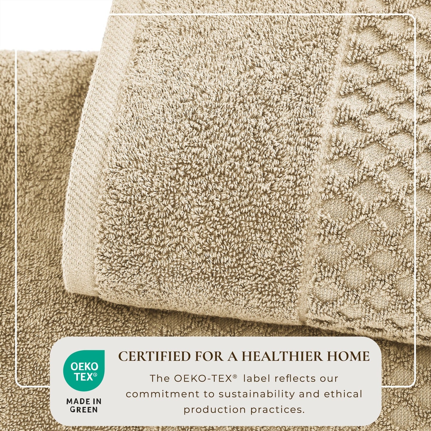 Linery & Co. Cotton Diamond Waffle Texture Bath Towels.