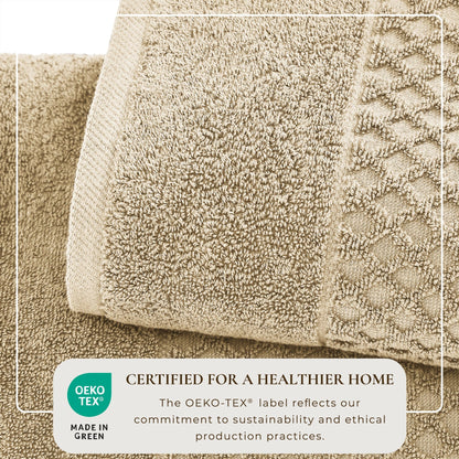 Linery & Co. Cotton Diamond Waffle Texture Bath Towels.