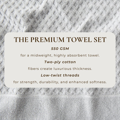Linery & Co. Cotton Diamond Waffle Texture Bath Towels.