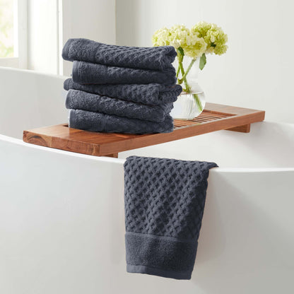 Linery & Co. Cotton Diamond Waffle Texture Bath Towels.