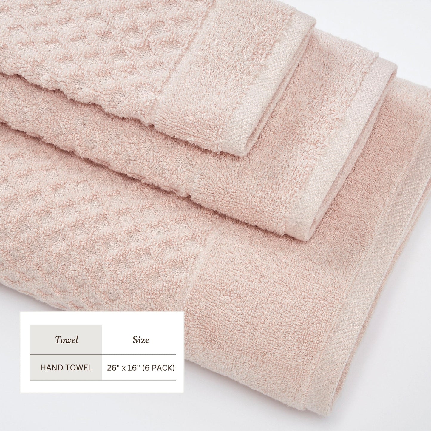Linery & Co. Cotton Diamond Waffle Texture Bath Towels.