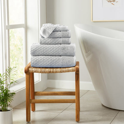Linery & Co. Cotton Diamond Waffle Texture Bath Towels.