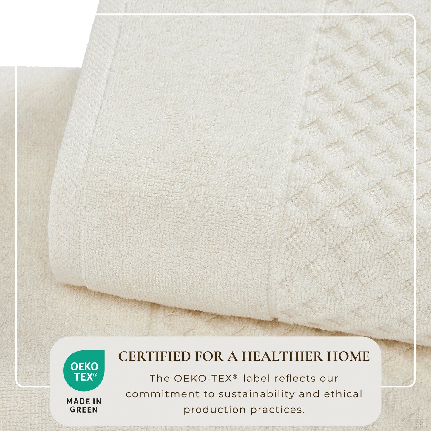 Linery & Co. Cotton Diamond Waffle Texture Bath Towels.