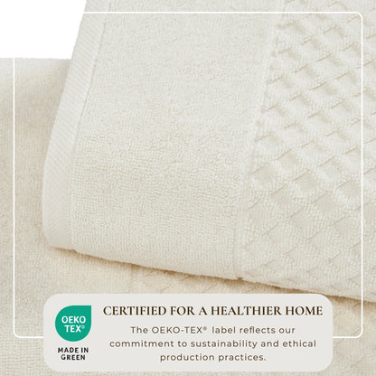 Linery & Co. Cotton Diamond Waffle Texture Bath Towels.