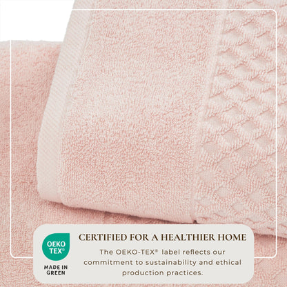 Linery & Co. Cotton Diamond Waffle Texture Bath Towels.