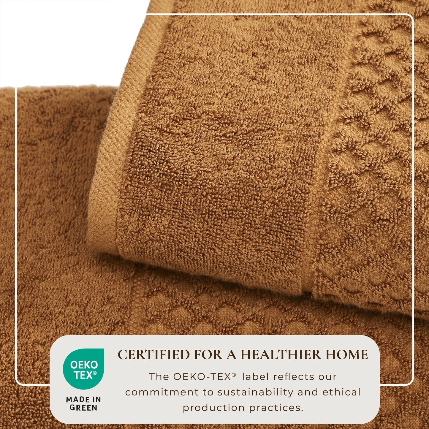 Linery & Co. Cotton Diamond Waffle Texture Bath Towels.