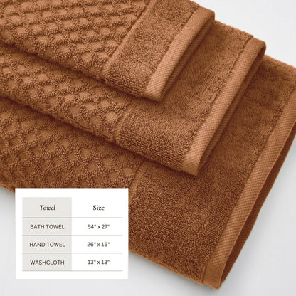 Linery & Co. Cotton Diamond Waffle Texture Bath Towels.