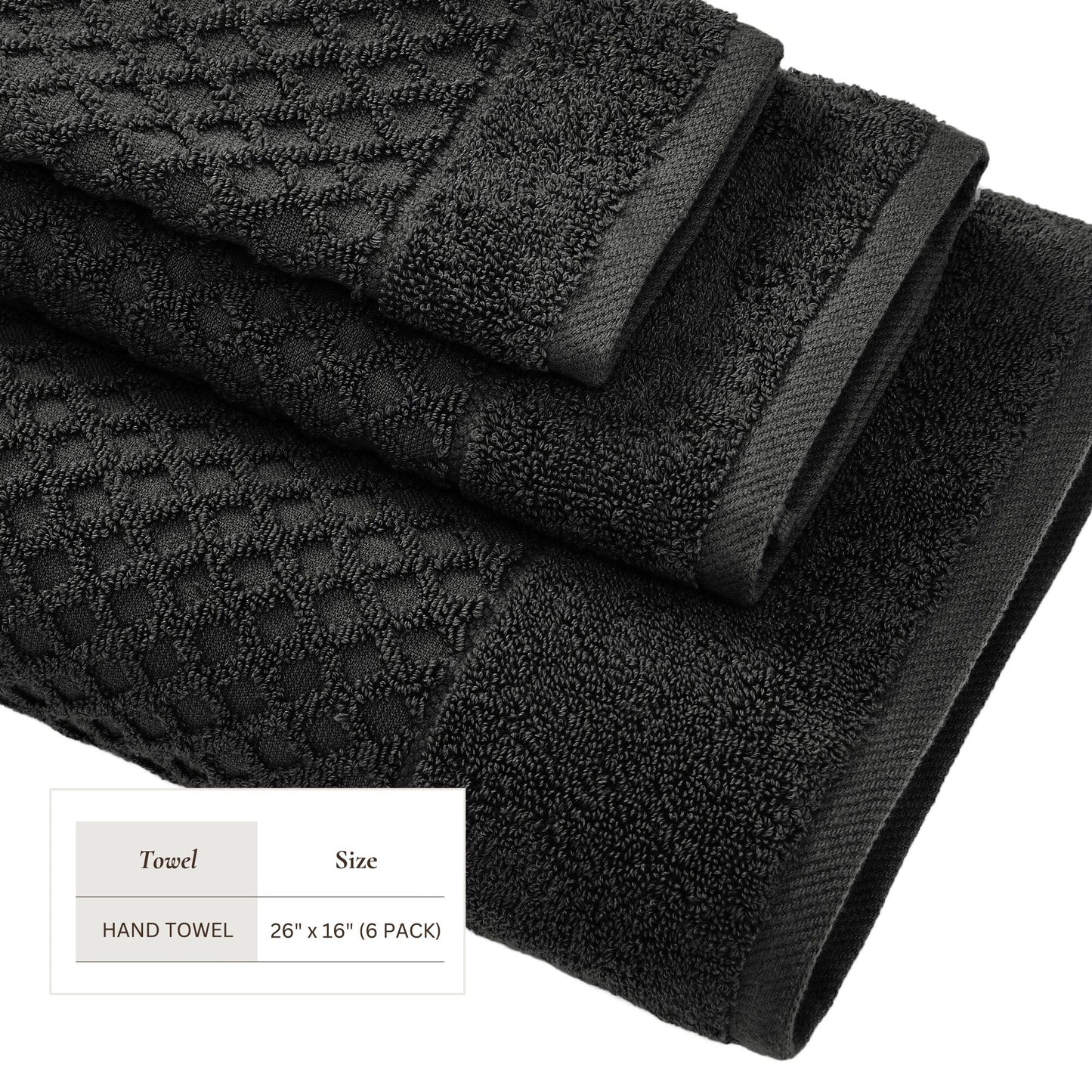 Linery & Co. Cotton Diamond Waffle Texture Bath Towels.