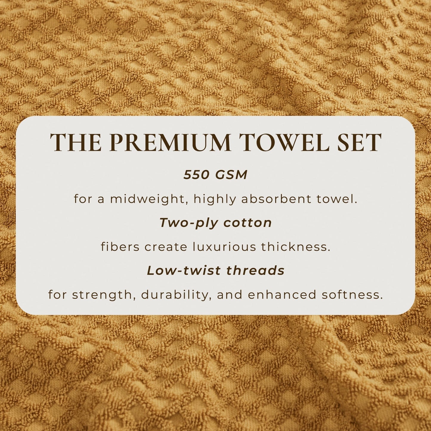 Linery & Co. Cotton Diamond Waffle Texture Bath Towels.