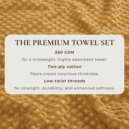 Linery & Co. Cotton Diamond Waffle Texture Bath Towels.