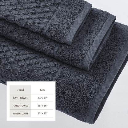 Linery & Co. Cotton Diamond Waffle Texture Bath Towels.