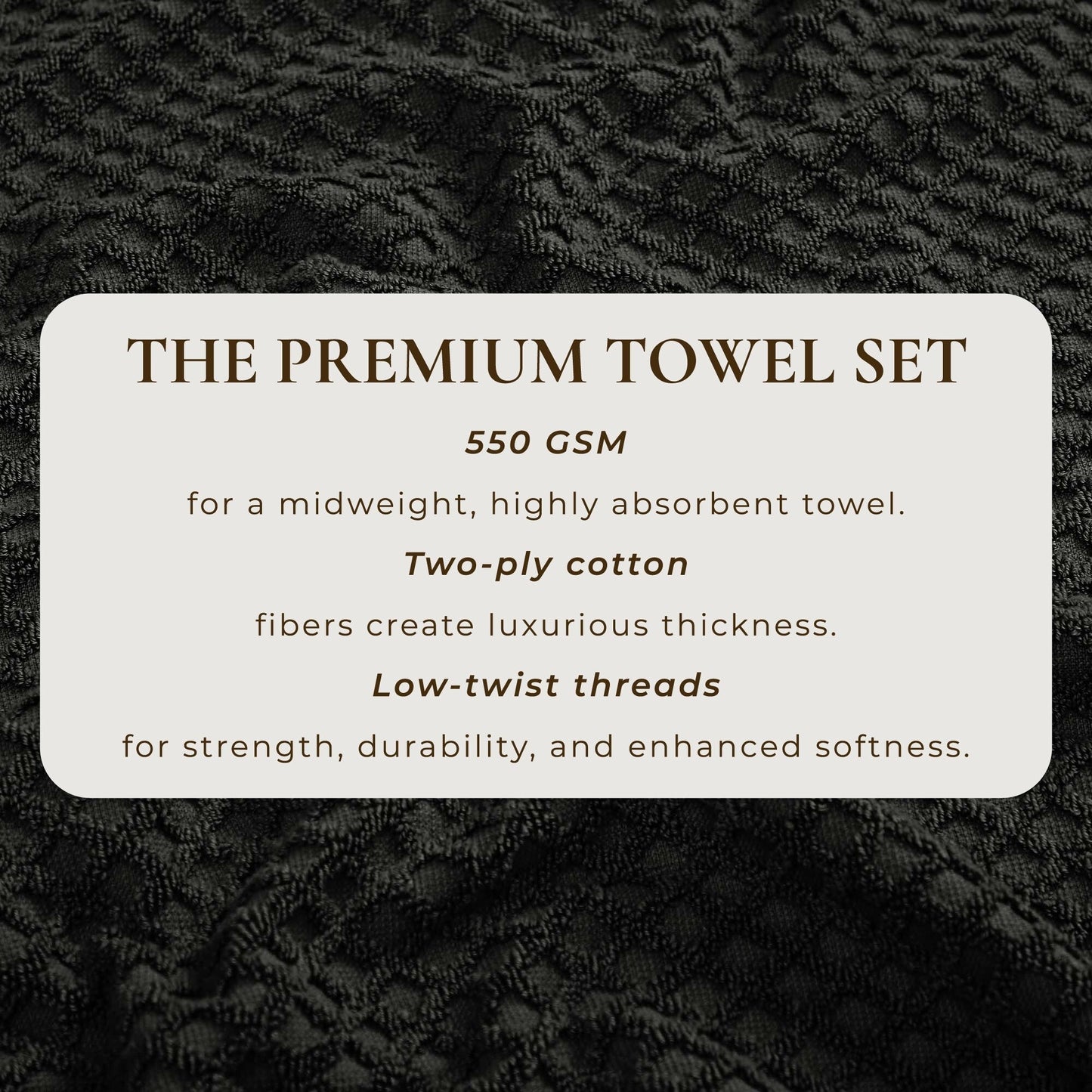 Linery & Co. Cotton Diamond Waffle Texture Bath Towels.