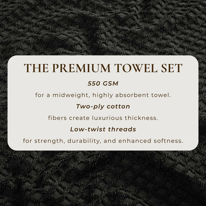 Linery & Co. Cotton Diamond Waffle Texture Bath Towels.