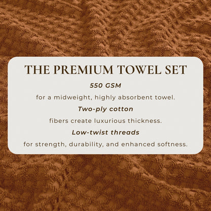Linery & Co. Cotton Diamond Waffle Texture Bath Towels.