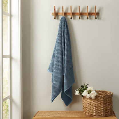 Linery & Co. Cotton Diamond Waffle Texture Bath Towels.