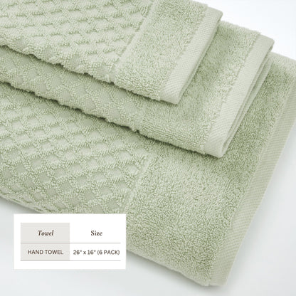 Linery & Co. Cotton Diamond Waffle Texture Bath Towels.