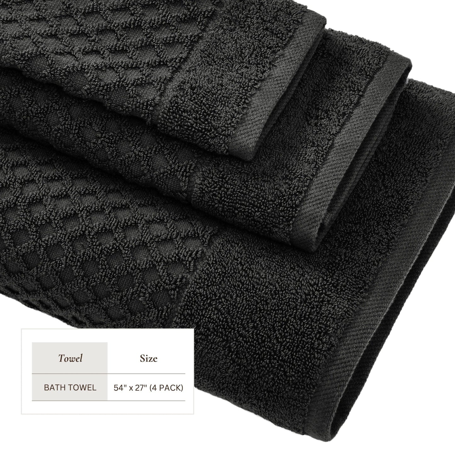 Linery & Co. Cotton Diamond Waffle Texture Bath Towels.