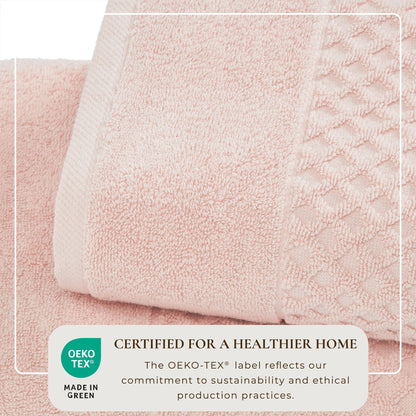 Linery & Co. Cotton Diamond Waffle Texture Bath Towels.
