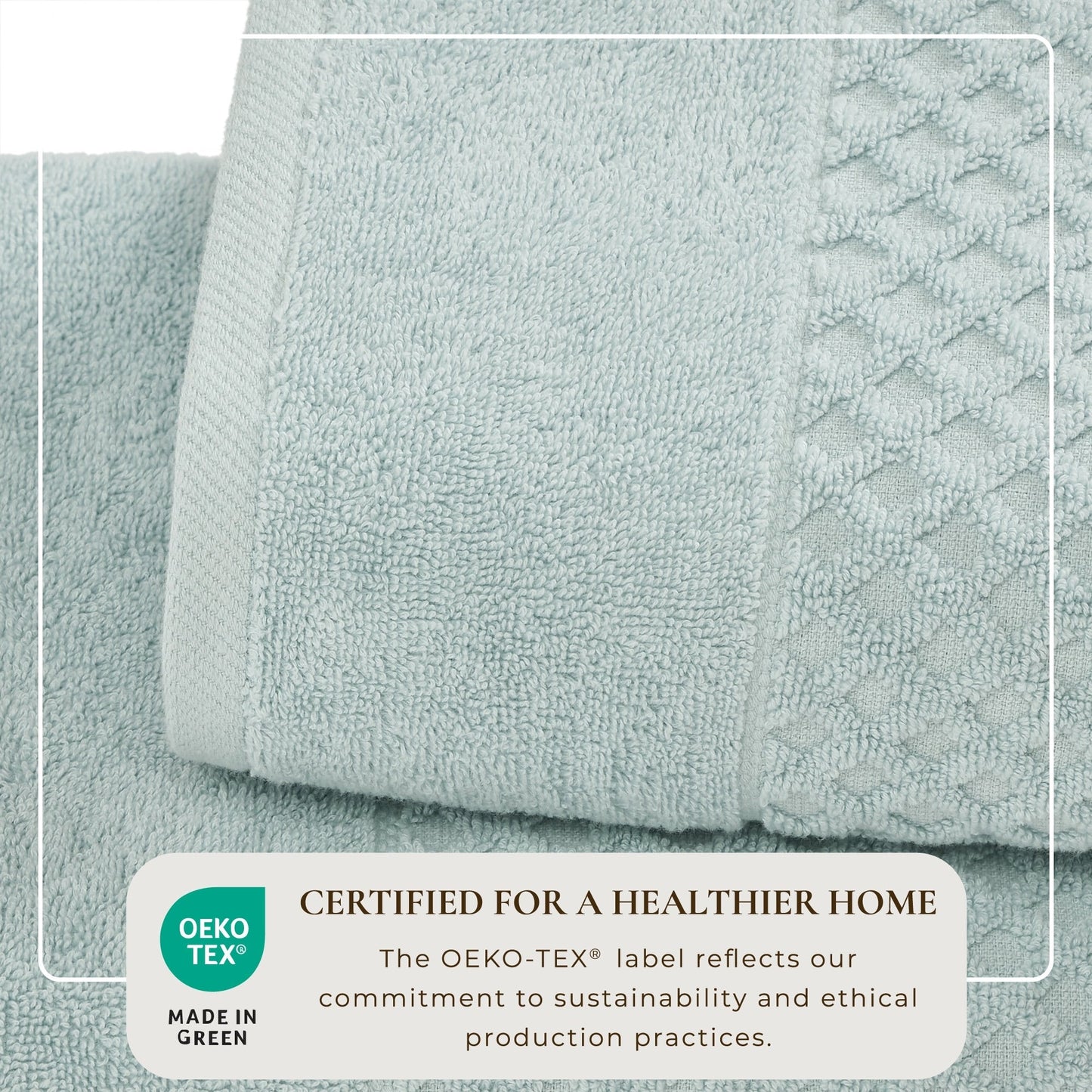 Linery & Co. Cotton Diamond Waffle Texture Bath Towels.