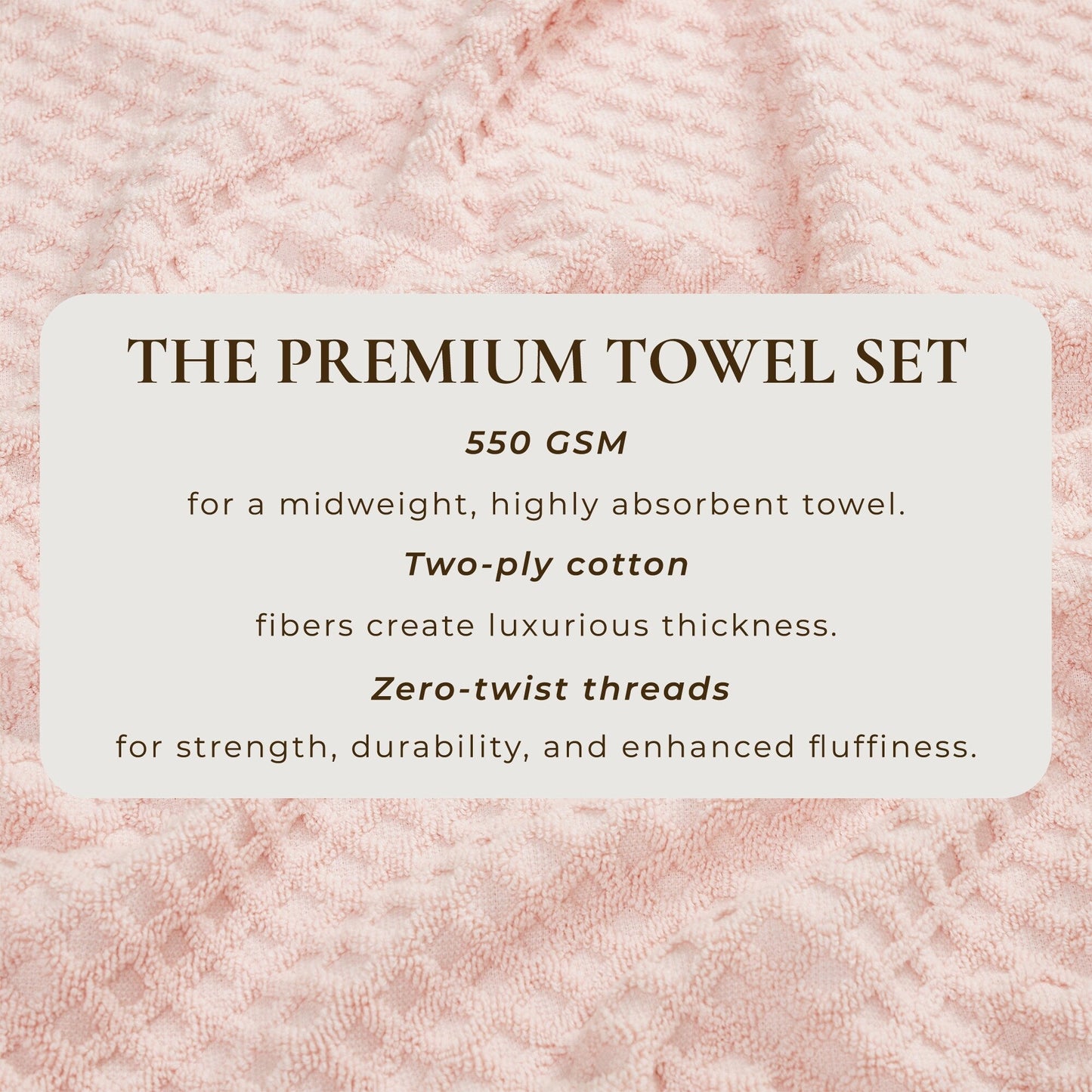Linery & Co. Cotton Diamond Waffle Texture Bath Towels.