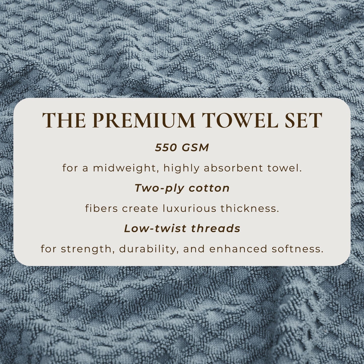 Linery & Co. Cotton Diamond Waffle Texture Bath Towels.