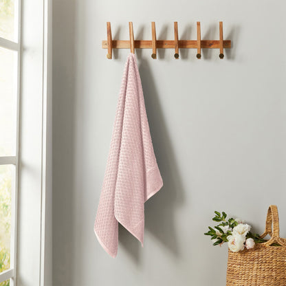 Linery & Co. Cotton Diamond Waffle Texture Bath Towels.