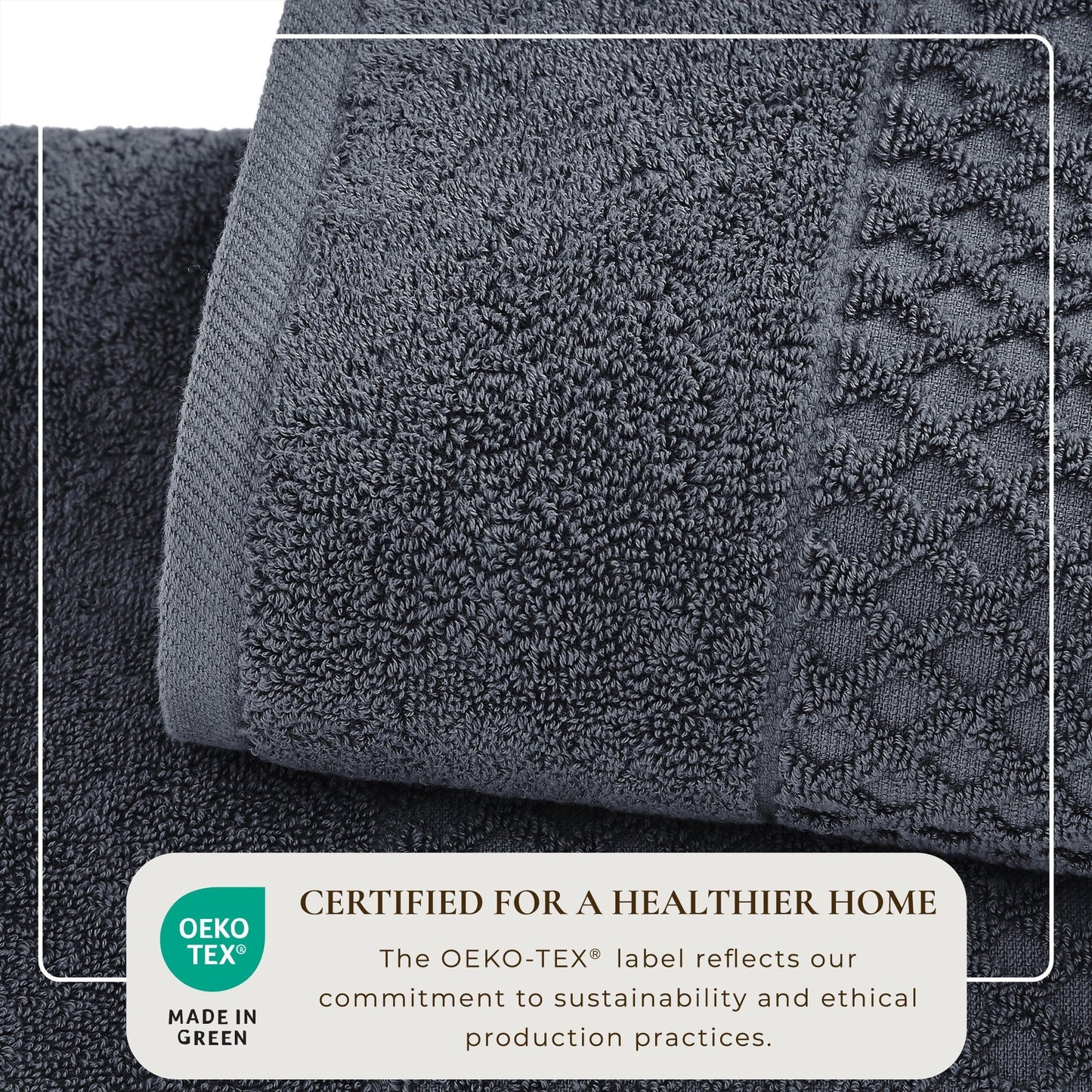 Linery & Co. Cotton Diamond Waffle Texture Bath Towels.