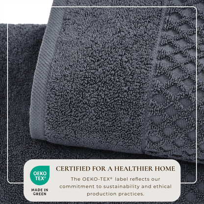 Linery & Co. Cotton Diamond Waffle Texture Bath Towels.