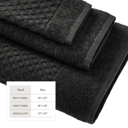 Linery & Co. Cotton Diamond Waffle Texture Bath Towels.