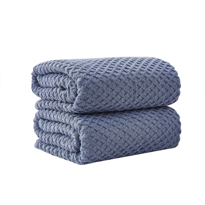 Linery & Co. Cotton Diamond Waffle Texture Bath Towels.