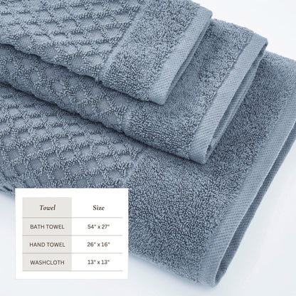 Linery & Co. Cotton Diamond Waffle Texture Bath Towels.