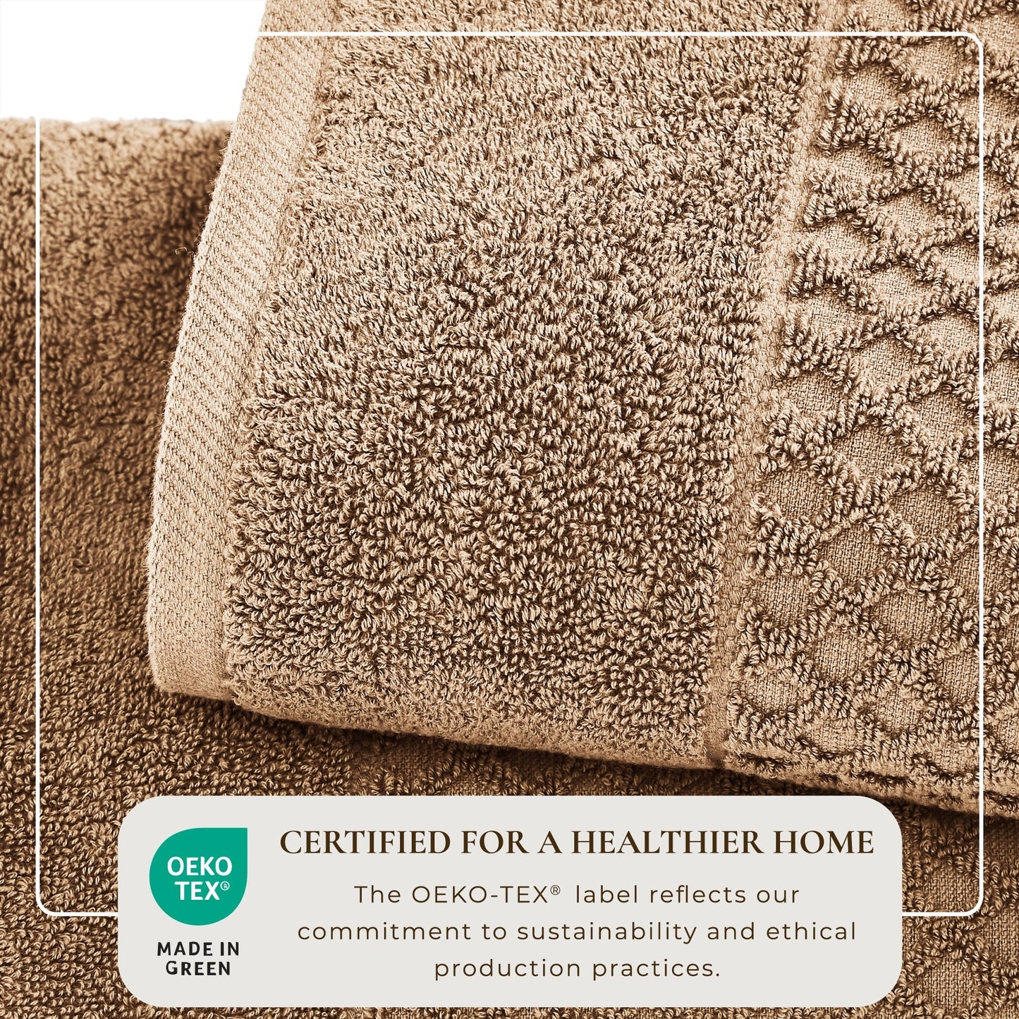 Linery & Co. Cotton Diamond Waffle Texture Bath Towels.