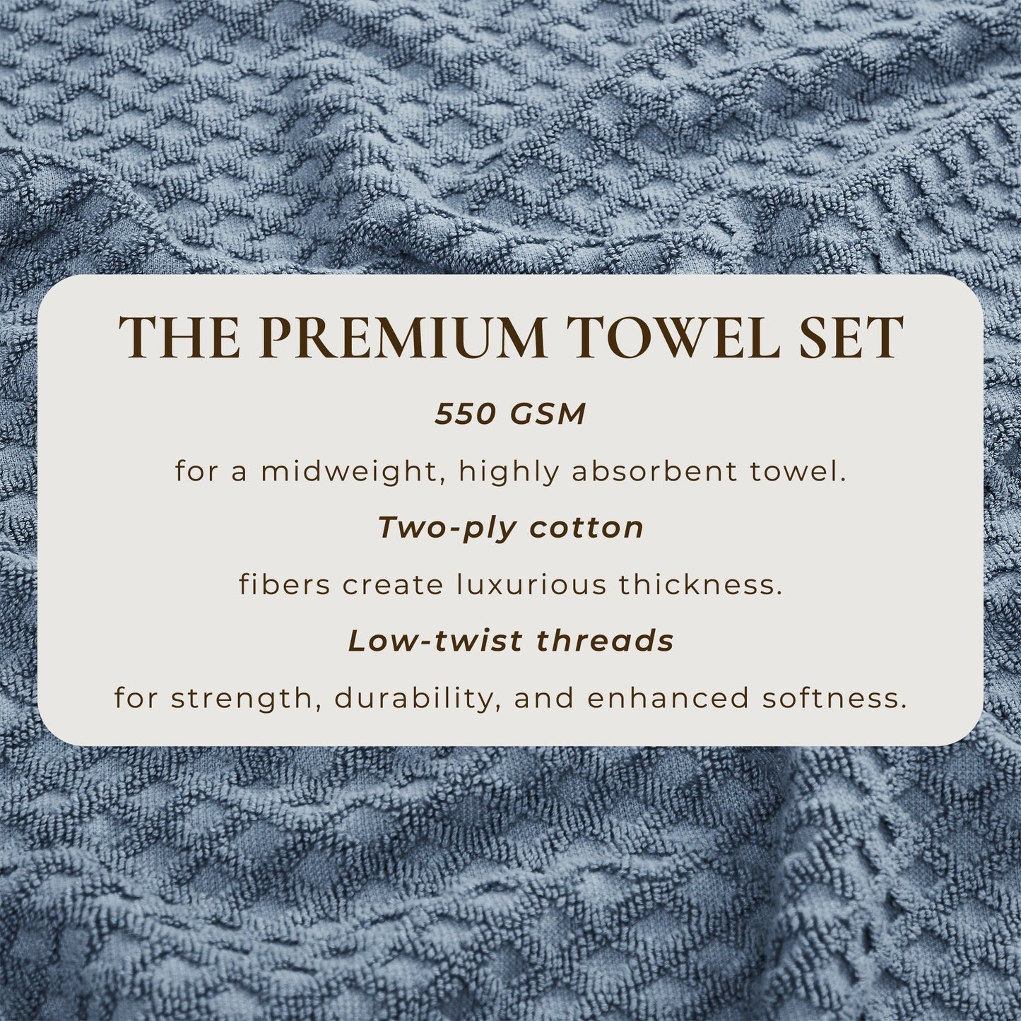 Linery & Co. Cotton Diamond Waffle Texture Bath Towels.