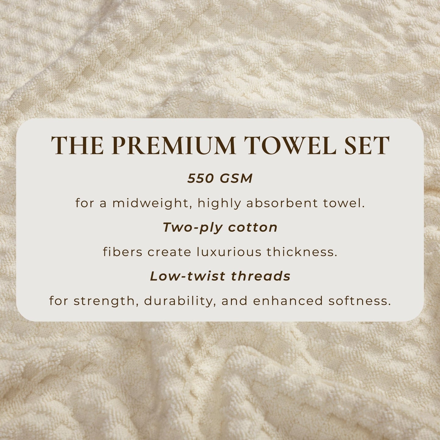 Linery & Co. Cotton Diamond Waffle Texture Bath Towels.