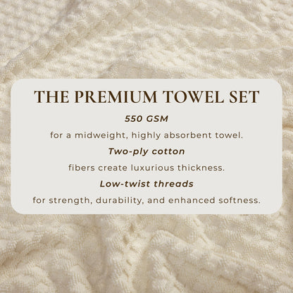 Linery & Co. Cotton Diamond Waffle Texture Bath Towels.
