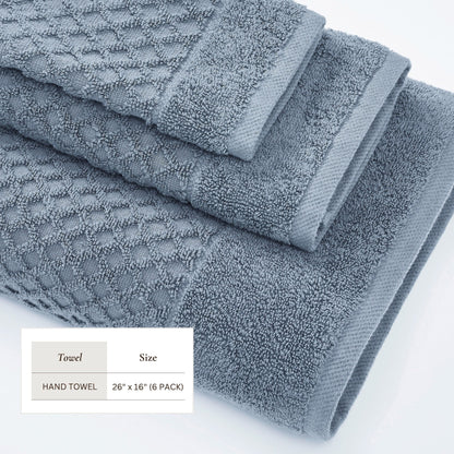 Linery & Co. Cotton Diamond Waffle Texture Bath Towels.