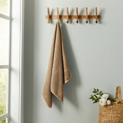 Linery & Co. Cotton Diamond Waffle Texture Bath Towels.
