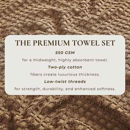 Linery & Co. Cotton Diamond Waffle Texture Bath Towels.