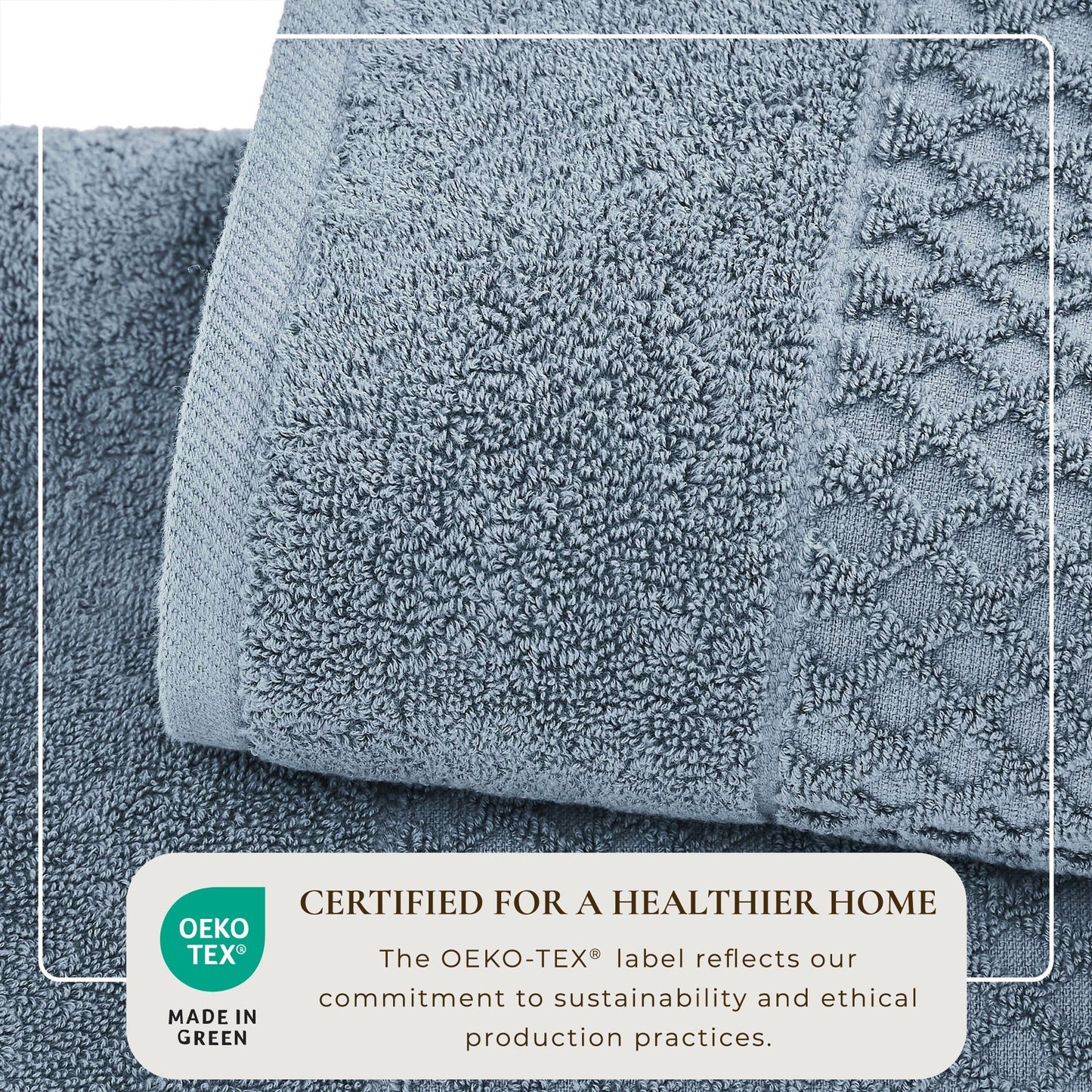 Linery & Co. Cotton Diamond Waffle Texture Bath Towels.