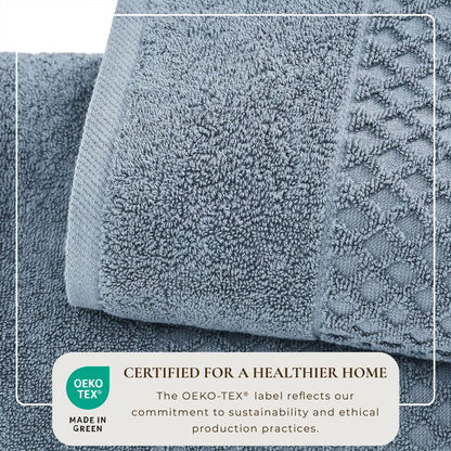 Linery & Co. Cotton Diamond Waffle Texture Bath Towels.