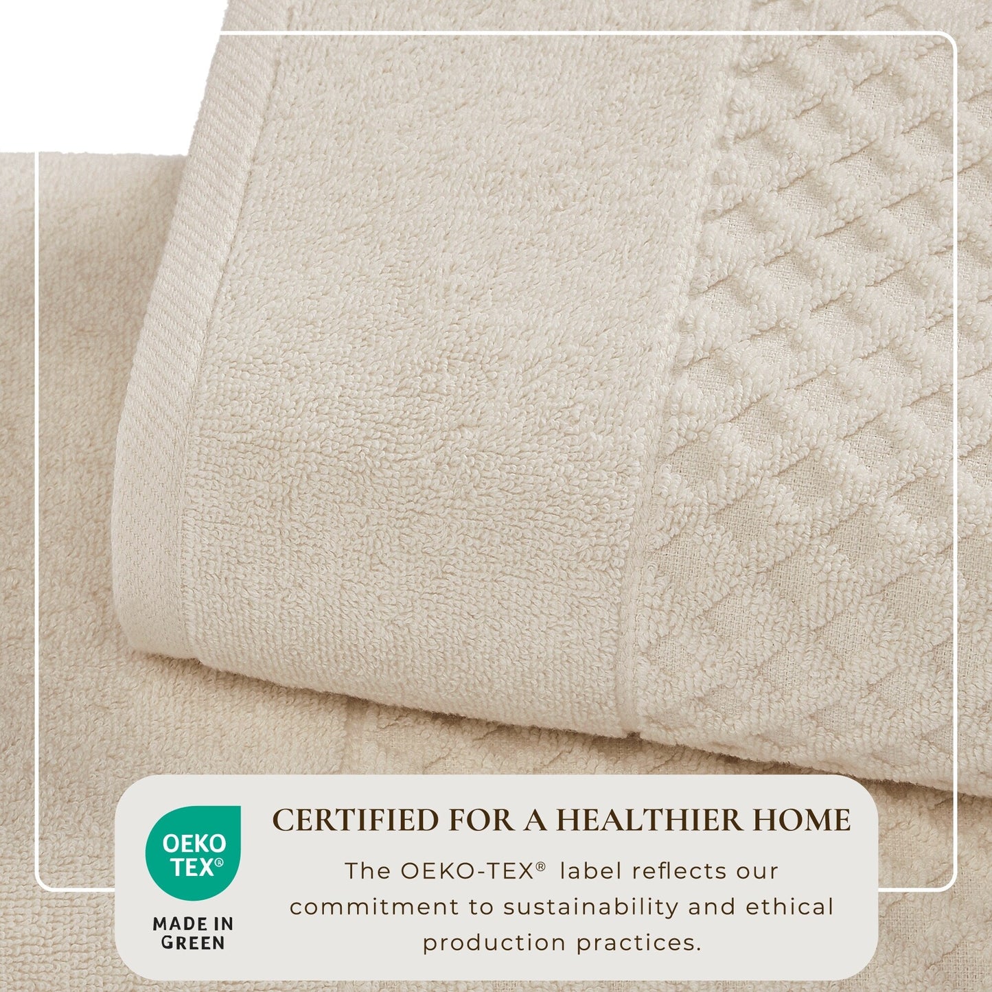 Linery & Co. Cotton Diamond Waffle Texture Bath Towels.