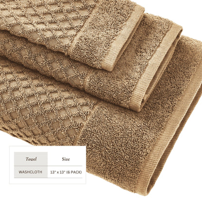 Linery & Co. Cotton Diamond Waffle Texture Bath Towels.