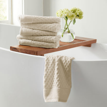 Linery & Co. Cotton Diamond Waffle Texture Bath Towels.