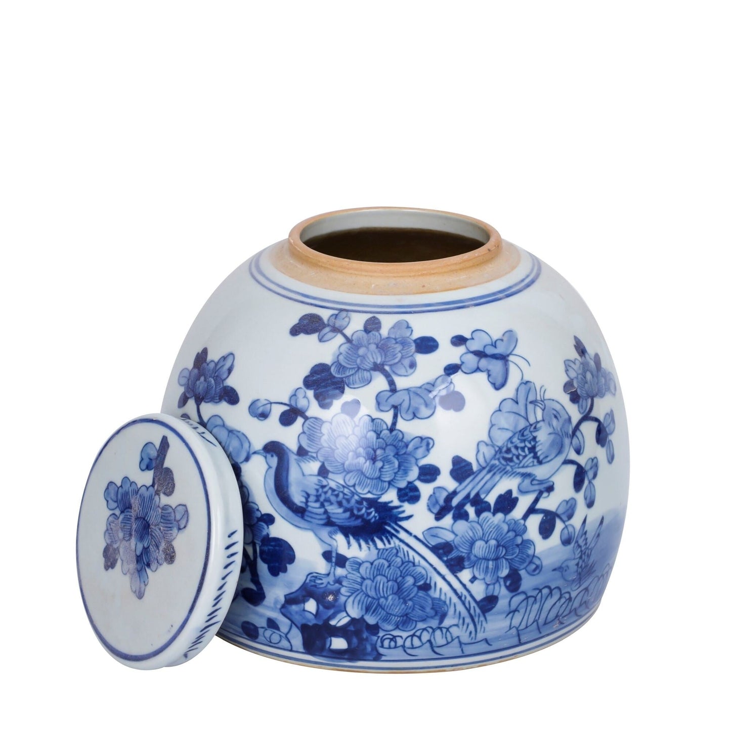 Lins Floral Bird Ming Jar Small