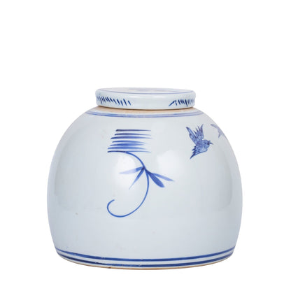 Lins Floral Bird Ming Jar Small