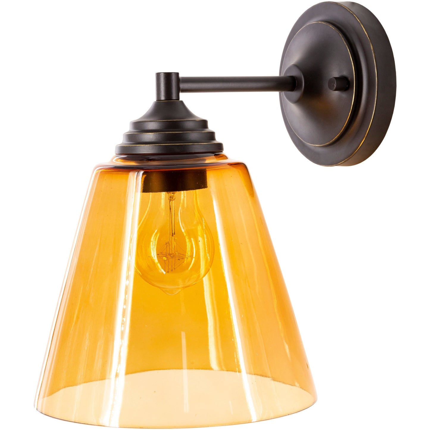 Artistic Weavers Lionel Amber Glass 1-light Wall Sconce - 11H x 7.875W x 9.875D