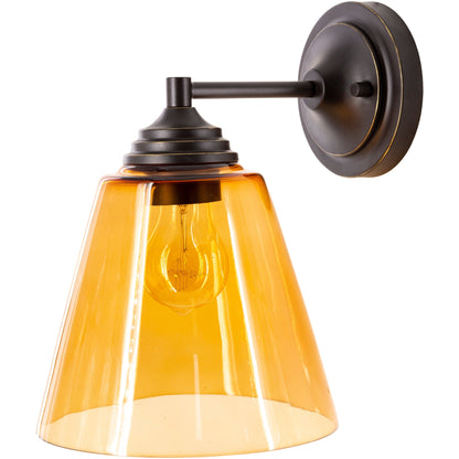 Artistic Weavers Lionel Amber Glass 1-light Wall Sconce - 11H x 7.875W x 9.875D
