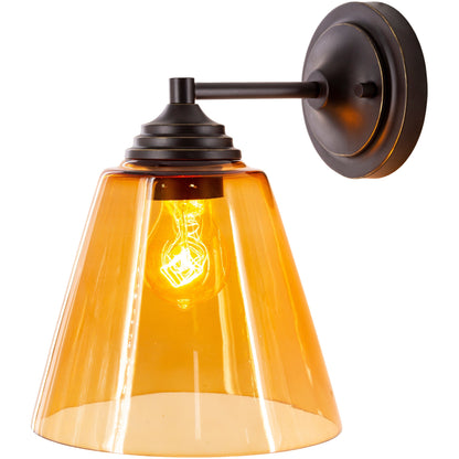 Artistic Weavers Lionel Amber Glass 1-light Wall Sconce - 11H x 7.875W x 9.875D